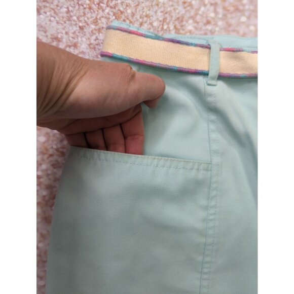 Vintage TAIL Shorts 9/10 Red Label With Belt Lt blue high rise AS IS Runs small - Picture 3 of 12